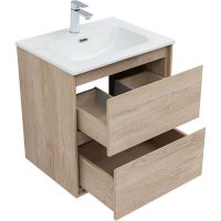 Тумба под раковину Aquanet Милан 60 подвесная Дуб светлый арт-336382 — фото 3, Тумбы под раковину