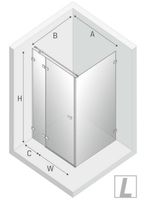 Душевой уголок New Trendy Avexa Black 100x70 L профиль Черный стекло прозрачное арт-EXK-1584 — фото 13, Прямоугольные душевые уголки