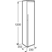 Шкаф пенал Roca Aneto 23 R подвесной Белый глянец Черный матовый арт-857467806 — фото 9, Пеналы для ванной комнаты