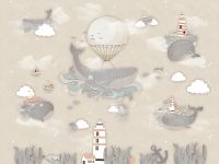 Фреска детская Ortograf Little Friends 34402 Фактура флок FLK Флизелин (4*3) Бежевый, Рыбы арт-34402 (флок FLK) — фото 2, Фрески