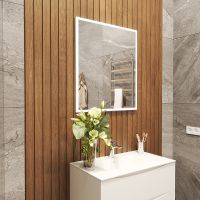 Зеркало Bond Cube 70x80 с подсветкой с сенсорным выключателем арт-M44ZE-7080 — фото 4, Зеркала в ванную комнату