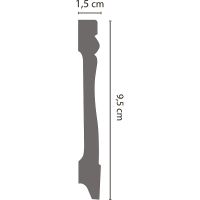 Плинтус Decomaster 2400x95x15 мм арт-195-16 — фото 2, Плинтуса напольные