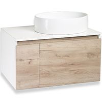 Тумба под раковину Runo Бари 80 подвесная Крафт дуб Белая арт-00-00001375 — фото 3, Тумбы под раковину