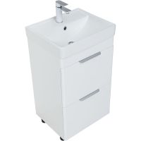 Тумба с раковиной Aquanet Ирис new 50 Белый глянец арт-312420 — фото 2, Тумбы с раковиной