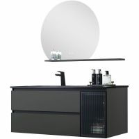 Тумба с раковиной Orans BC-2055-1000L 100 подвесная Темно-серая арт-2055100L — фото 2, Тумбы с раковиной