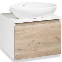 Товар: Тумба под раковину Runo Бари 60 подвесная Крафт дуб Белая арт-00-00001374 - фото 6 Тумба под раковину Runo Бари 60 подвесная Крафт дуб Белая арт-00-00001374 — фото 6, Тумбы под раковину
