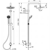 Душевая система Ideal Standard Ideal Rain Soft Хром арт-A5689AA — фото 6, Душевые стойки
