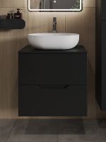 Тумба с раковиной Orange Line 60 подвесная Черная матовая арт-Li-60TubMDF+B05-480W — фото 3, Тумбы с раковиной