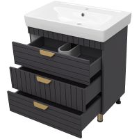 Тумба с раковиной Brevita Gloster 80 Графит матовый арт-УТ000012447 — фото 4, Тумбы с раковиной