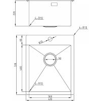 Кухонная мойка Milacio Denia 41 из вороненой стали / прямоугольная / 410x220x510 мм / встраиваемая сверху / с одной чашей / со сливом-переливом. арт-MC.77469 — фото 2, Кухонные мойки