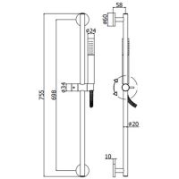 Душевой гарнитур Paffoni Life Белый матовый арт-ZSAL135BO — фото 2, Душевые гарнитуры на штанге