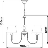 Люстра Artelamp Alice Кремовая Античная бронза арт-A3579LM-5AB — фото 5, Люстры
