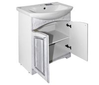 Тумба под раковину Mixline Крит 65 Патина серебро арт-521802 — фото 2, Тумбы под раковину