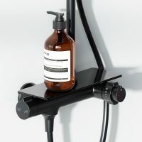 Душевая система Damixa Jupiter с термостатом Черная матовая арт-977750300 — фото 3, Душевые стойки