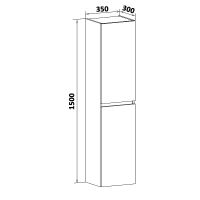 Шкаф пенал Runo Манхэттен 35 подвесной Серый бетон Белый арт-00-00001020 — фото 5, Пеналы для ванной комнаты