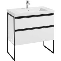 Тумба под раковину Roca Domi 80 подвесная Белый глянец арт-A857459806 — фото 7, Тумбы под раковину