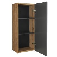 Подвесной шкаф Aquaton Сохо 35 Дуб веллингтон Графит софт арт-1A258403AJA00 — фото 2, Шкафы для ванной