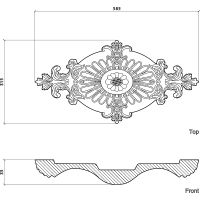 Розетка потолочная Европласт 585x35x315 мм арт-1.56.043 — фото 2, Розетки потолочные