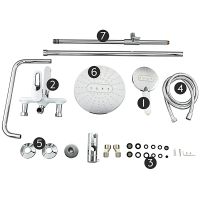 Товар: Душевая система Frap H49 Белая Хром арт-F2449 - фото 5 Душевая система Frap H49 Белая Хром арт-F2449 — фото 5, Душевые стойки