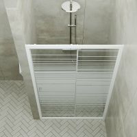 Душевая дверь Triton Слайд 120 профиль Белый стекло прозрачное с рисунком арт-Щ0000038520 — фото 4, Раздвижные душевые двери