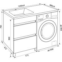 Тумба с раковиной Iddis Optima Home 120 L Белый арт-OPH12LBi95K — фото 8, Тумбы с раковиной