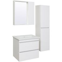 Зеркало со шкафом Runo Манхэттен 65 Белое арт-00-00001044 — фото 3, Зеркальные шкафы в ванную