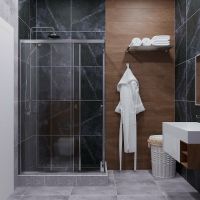 Душевой уголок Triton Вента-Хром 100х80 профиль Хром стекло прозрачное арт-Щ0000057860 — фото 2, Прямоугольные душевые уголки