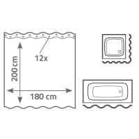 Штора для ванны Ridder Madison 180х200 Белая арт-45301 — фото 4, Шторы для ванной