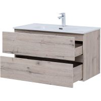 Тумба под раковину Aquanet Алвита New 90 подвесная Дуб веллингтон белый арт-303921 — фото 3, Тумбы под раковину