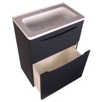 Тумба под раковину Style Line Бергамо 60 Черная антискрейтч арт-СС-00002308 — фото 3, Тумбы под раковину