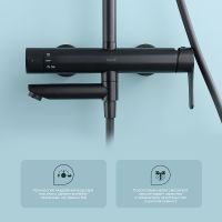 Душевая система Splenka Черная матовая арт-S223.24.06 — фото 4, Душевые стойки