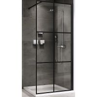 Душевая перегородка Abber Immer Offen 100 профиль Черный стекло прозрачное арт-AG62100B8 — фото 2, Душевые перегородки