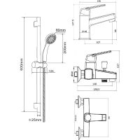 Комплект смесителей Orange OneLife Черный матовый арт-P02-511b — фото 12, Готовые комплекты для ванной комнаты