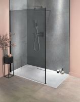 Душевая перегородка Jacob Delafon Contra Walk In 140 профиль Черный стекло Серое арт-E22W140-BLV — фото 2, Душевые перегородки