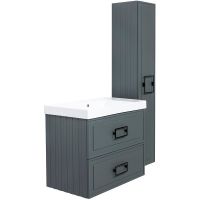 Тумба под раковину La Fenice Cubo 80 подвесная Серая матовая арт-FNC-01-CUB-G-80-2 — фото 7, Тумбы под раковину