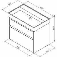 Тумба с раковиной Aquanet Nova Lite 75 подвесная Белая глянцевая арт-245244 — фото 11, Тумбы с раковиной