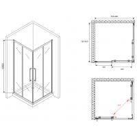 Душевой уголок Abber Schwarzer Diamant 80x80 профиль Черный стекло тонированное арт-AG02080BDTH — фото 5, Квадратные душевые уголки
