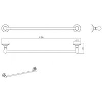 Полотенцедержатель CeramaLux Caps Хром арт-51308 — фото 2, Полотенцедержатели