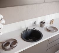 Кухонная мойка Domaci Бьелла DMC-08S арт-GWS-08S-308 черная — фото 3, Кухонные мойки