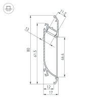 Профиль алюминиевый Arlight встраиваемый для светильников бра Серебристый арт-021716 — фото 4, Профили для светодиодных лент