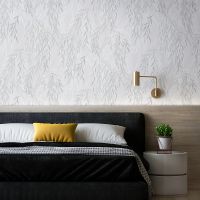 Обои Solo Willow Винил на флизелине (1,06*10) Белый/Серебряный, Листья арт-E201700 — фото 4, Обои для стен