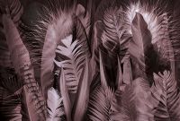 Фреска Ortograf Levity 33357 Фактура флок FLK Флизелин (4*2,7) Бежевый/Розовый, Листья/Перья арт-33357 (флок FLK) — фото 2, Фрески