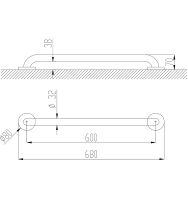 Товар: Поручень Nofer Белый арт-15054.60.W - фото 2 Поручень Nofer Белый арт-15054.60.W — фото 2, Поручни для ванной