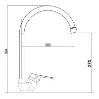 Смеситель для кухни Orange OneLife Хром Черный арт-P11-007cr — фото 3, Смесители для кухни
