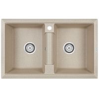 Кухонная мойка Paulmark Tandem 80/2 Бежевая арт-PM238150-BE — фото 1, Кухонные мойки