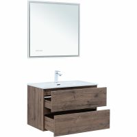 Тумба под раковину Aquanet Алвита New 80 подвесная Дуб веллингтон табак арт-334186 — фото 9, Тумбы под раковину