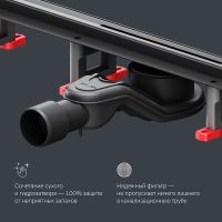 Душевой лоток AM.PM MasterFlow 60 с Черной матовой решеткой Slim line арт-W01SC-S11-060-05BM — фото 14, Душевые лотки