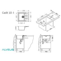 Кухонная мойка Alveus Granital Cadit 10 Arctic G11 590x500 Белая арт-1132017 — фото 6, Кухонные мойки