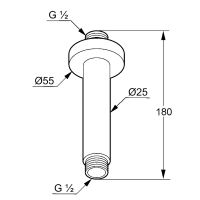 Кронштейн для верхнего душа Kludi A-Qa Хром арт-6651505-00 — фото 5, Кронштейны для верхнего душа