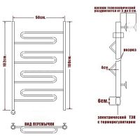 Электрический полотенцесушитель Ника Curve ЛZ 100/50 Хром арт-ЛЗ 100/50 лев — фото 3, Электрические полотенцесушители